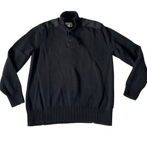 Converse One Star Mens Black Button Mock Neck Sweater Size Medium